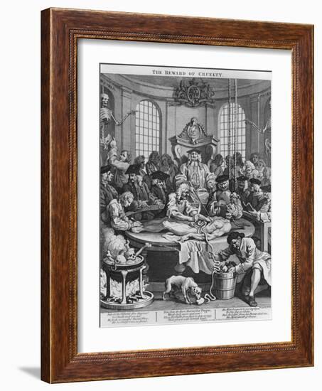 Autopsy or the Reward of Cruelty, from the Four Stages of Cruelty, 1751-William Hogarth-Framed Premium Giclee Print