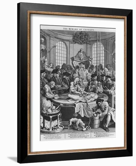 Autopsy or the Reward of Cruelty, from the Four Stages of Cruelty, 1751-William Hogarth-Framed Premium Giclee Print