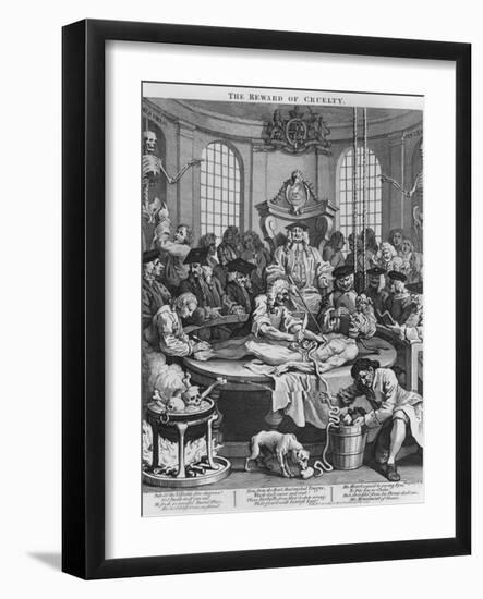 Autopsy or the Reward of Cruelty, from the Four Stages of Cruelty, 1751-William Hogarth-Framed Premium Giclee Print