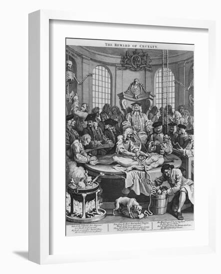 Autopsy or the Reward of Cruelty, from the Four Stages of Cruelty, 1751-William Hogarth-Framed Premium Giclee Print