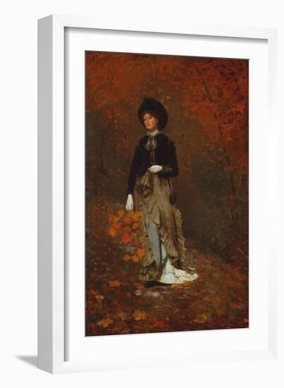 Autumn, 1877 (Oil on Canvas)-Winslow Homer-Framed Giclee Print