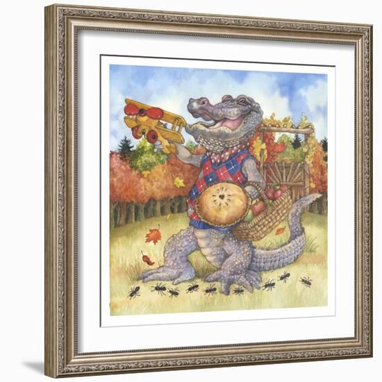 Autumn Alligator-Wendy Edelson-Framed Giclee Print