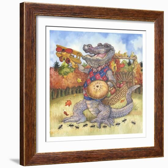 Autumn Alligator-Wendy Edelson-Framed Giclee Print