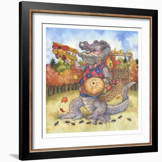 Autumn Alligator-Wendy Edelson-Framed Giclee Print