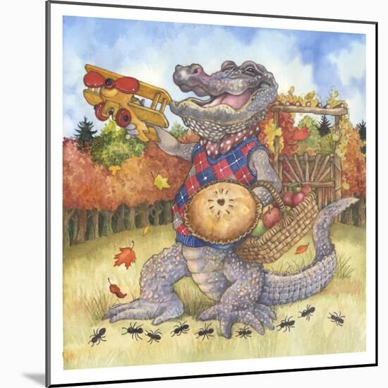 Autumn Alligator-Wendy Edelson-Mounted Giclee Print