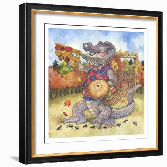 Autumn Alligator-Wendy Edelson-Framed Giclee Print