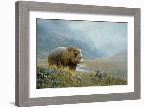 Autumn Ascent Grizzly-Michael Budden-Framed Giclee Print