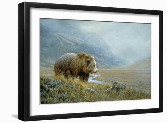 Autumn Ascent Grizzly-Michael Budden-Framed Giclee Print