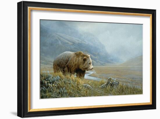 Autumn Ascent Grizzly-Michael Budden-Framed Giclee Print