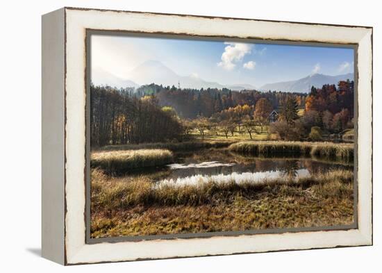 Autumn at Aichwaldsee-Simone Wunderlich-Framed Premier Image Canvas
