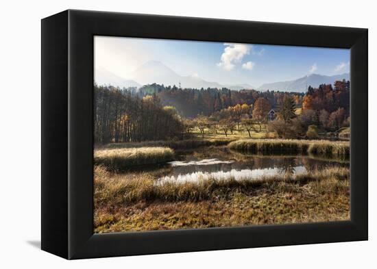 Autumn at Aichwaldsee-Simone Wunderlich-Framed Premier Image Canvas