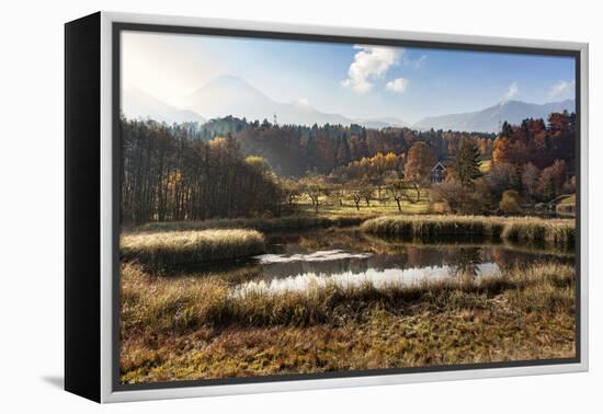 Autumn at Aichwaldsee-Simone Wunderlich-Framed Premier Image Canvas