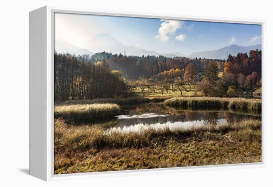 Autumn at Aichwaldsee-Simone Wunderlich-Framed Premier Image Canvas