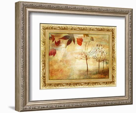 Autumn - Beautiful Painting In Gilded Frame-Maugli-l-Framed Art Print