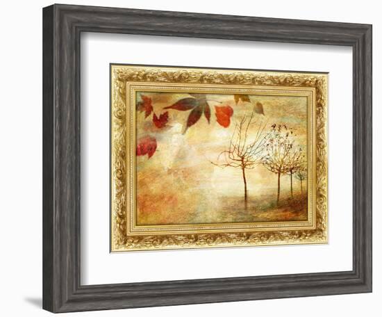 Autumn - Beautiful Painting In Gilded Frame-Maugli-l-Framed Art Print