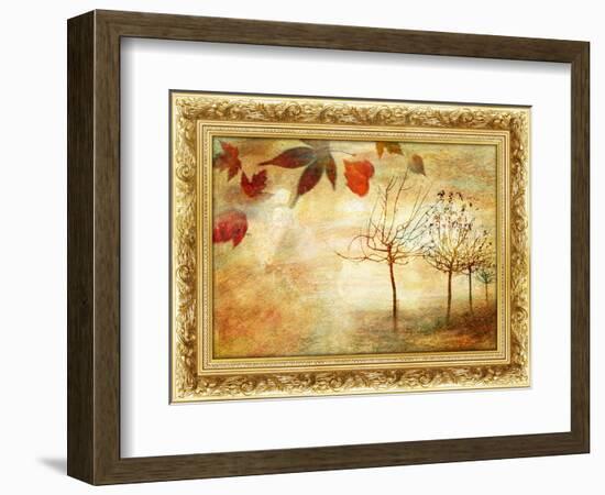 Autumn - Beautiful Painting In Gilded Frame-Maugli-l-Framed Art Print