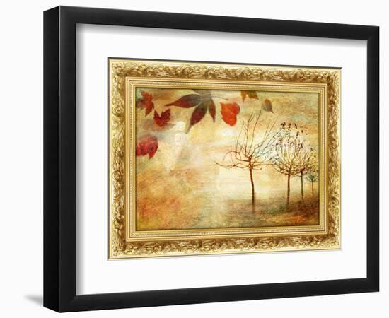 Autumn - Beautiful Painting In Gilded Frame-Maugli-l-Framed Art Print