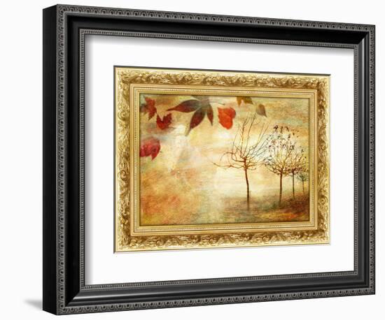 Autumn - Beautiful Painting In Gilded Frame-Maugli-l-Framed Art Print