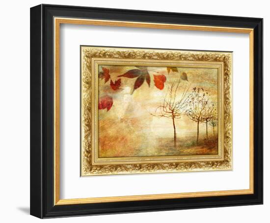 Autumn - Beautiful Painting In Gilded Frame-Maugli-l-Framed Art Print