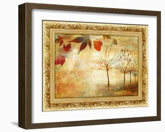 Autumn - Beautiful Painting In Gilded Frame-Maugli-l-Framed Art Print