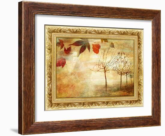 Autumn - Beautiful Painting In Gilded Frame-Maugli-l-Framed Art Print