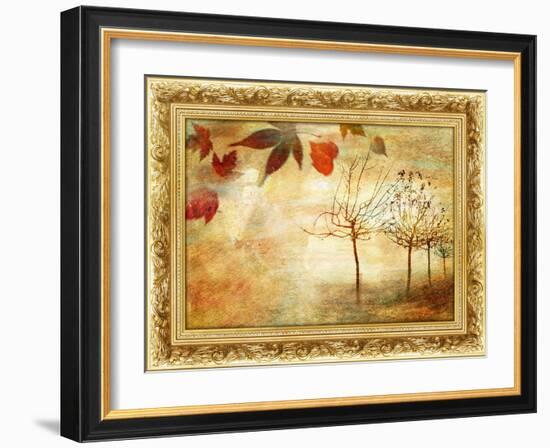 Autumn - Beautiful Painting In Gilded Frame-Maugli-l-Framed Art Print