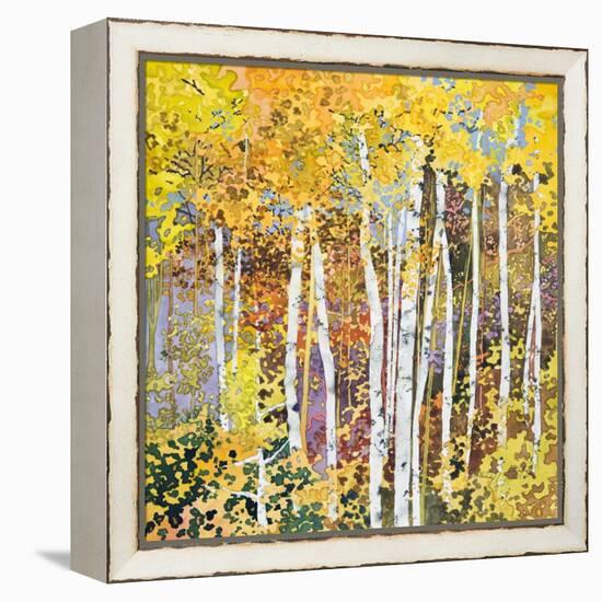 Autumn Birches III-Sharon Pitts-Framed Premier Image Canvas