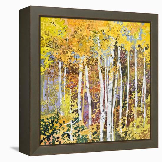 Autumn Birches III-Sharon Pitts-Framed Premier Image Canvas