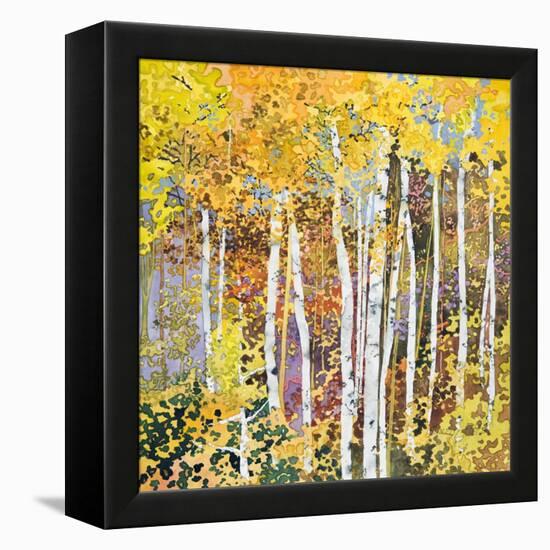 Autumn Birches III-Sharon Pitts-Framed Premier Image Canvas