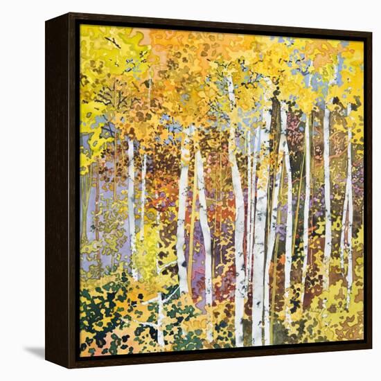 Autumn Birches III-Sharon Pitts-Framed Premier Image Canvas
