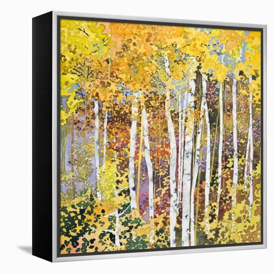 Autumn Birches III-Sharon Pitts-Framed Premier Image Canvas