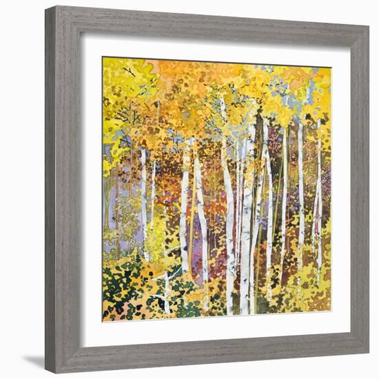 Autumn Birches III-Sharon Pitts-Framed Giclee Print