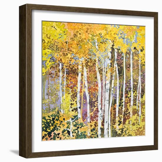 Autumn Birches III-Sharon Pitts-Framed Giclee Print