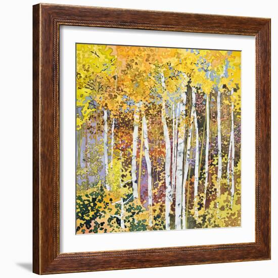 Autumn Birches III-Sharon Pitts-Framed Giclee Print