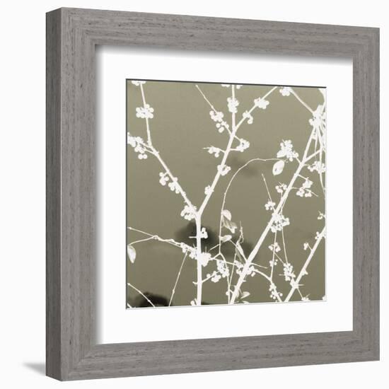 Autumn Branch (tan) (square crop)-Jenny Kraft-Framed Art Print