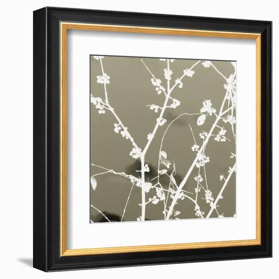 Autumn Branch (tan) (square crop)-Jenny Kraft-Framed Art Print