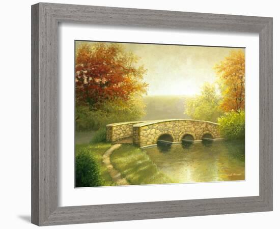 Autumn Bridge I-Michael Marcon-Framed Art Print