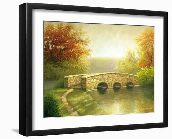 Autumn Bridge I-Michael Marcon-Framed Art Print