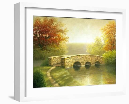 Autumn Bridge I-Michael Marcon-Framed Art Print