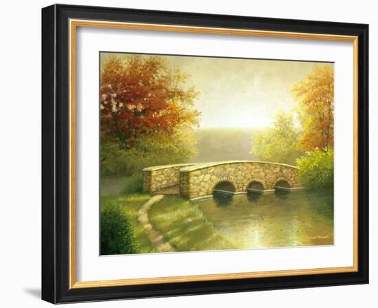 Autumn Bridge I-Michael Marcon-Framed Art Print