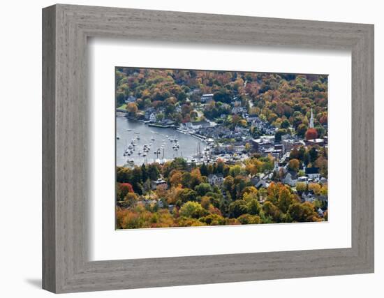 Autumn, Camden Harbor, Camden, Maine, from Mount Battie State Park-Michel Hersen-Framed Photographic Print