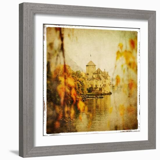 Autumn Castle - Artistic Retro Styled Picture-Maugli-l-Framed Art Print