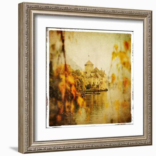 Autumn Castle - Artistic Retro Styled Picture-Maugli-l-Framed Art Print