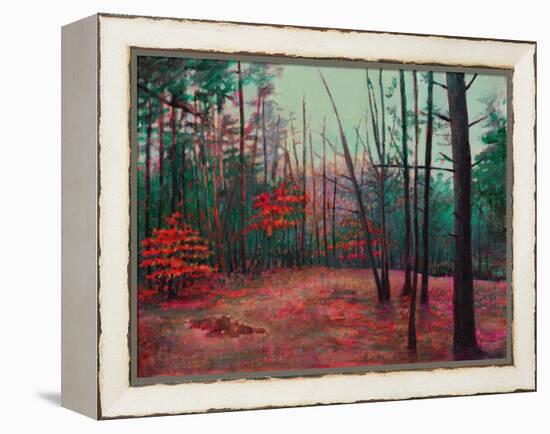 Autumn Clearing, 2022, (Acrylic on Canvas)-Helen White-Framed Premier Image Canvas