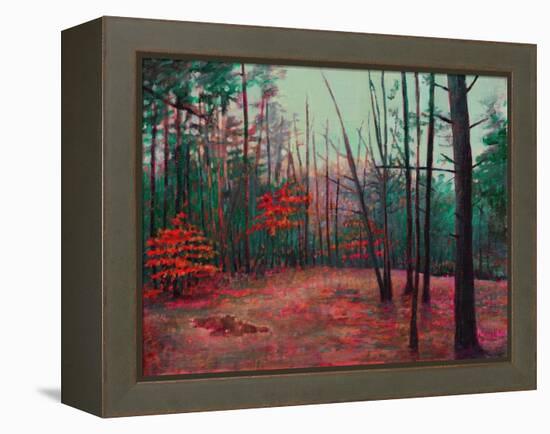 Autumn Clearing, 2022, (Acrylic on Canvas)-Helen White-Framed Premier Image Canvas