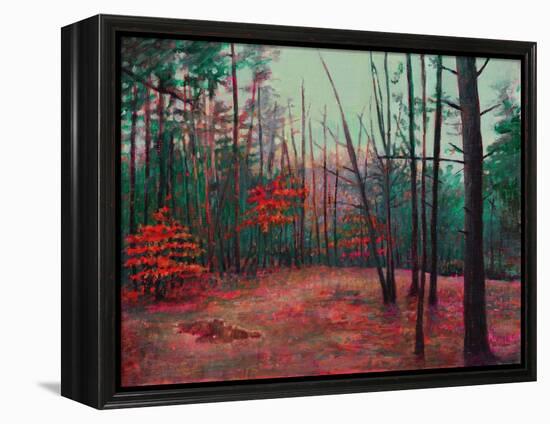 Autumn Clearing, 2022, (Acrylic on Canvas)-Helen White-Framed Premier Image Canvas