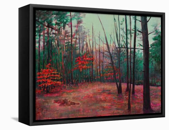 Autumn Clearing, 2022, (Acrylic on Canvas)-Helen White-Framed Premier Image Canvas