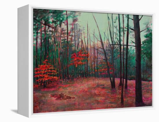 Autumn Clearing, 2022, (Acrylic on Canvas)-Helen White-Framed Premier Image Canvas