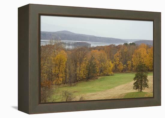 Autumn Color Along the Hudson River, Hyde Park, NY-null-Framed Premier Image Canvas