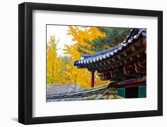 Autumn color at Namsangol folk village, Seoul, South Korea-null-Framed Photographic Print